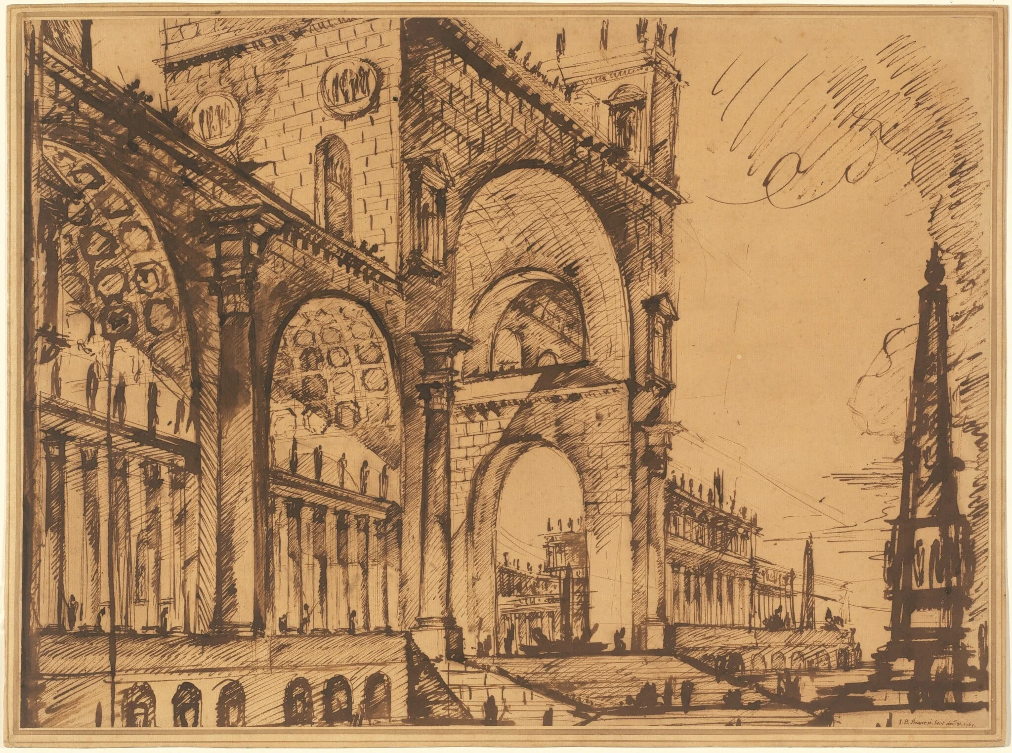 Fantasy on a Magnificent Triumphal Artch, by Giovanni Battista Piranesi, ink, 1765