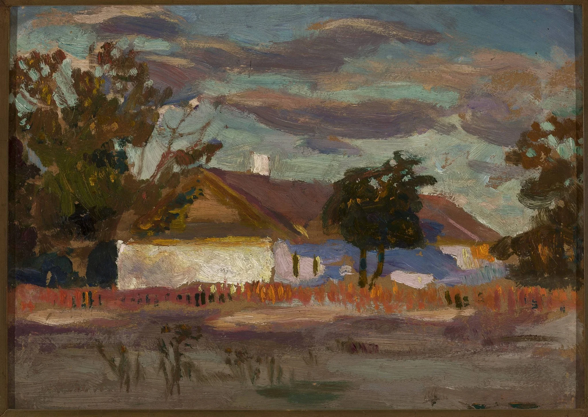 Cold day (A house in the sun), by Jan Stanisławski, oil, 1893