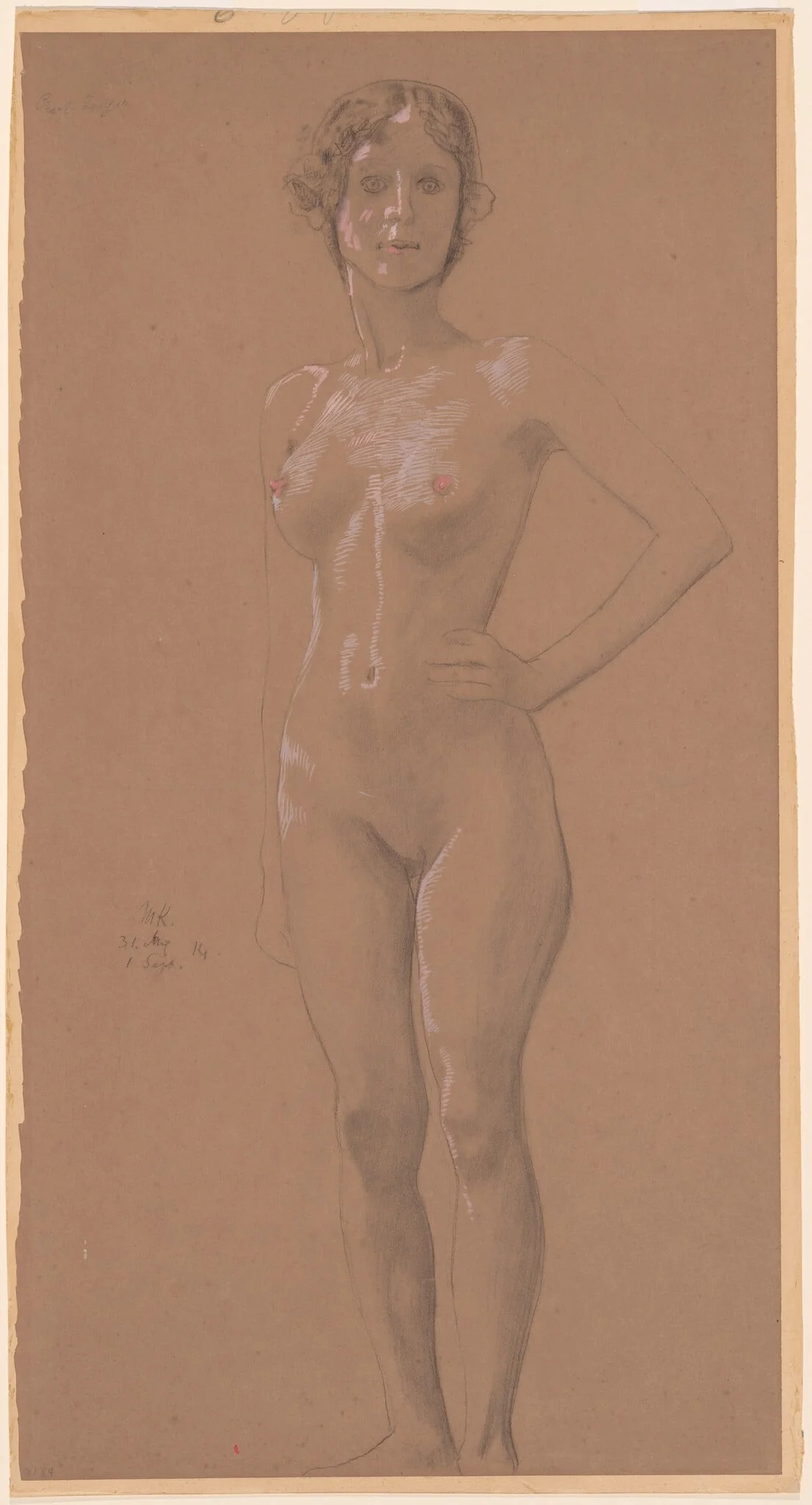 Standing Nude, by Max Klinger, chalk, 1914