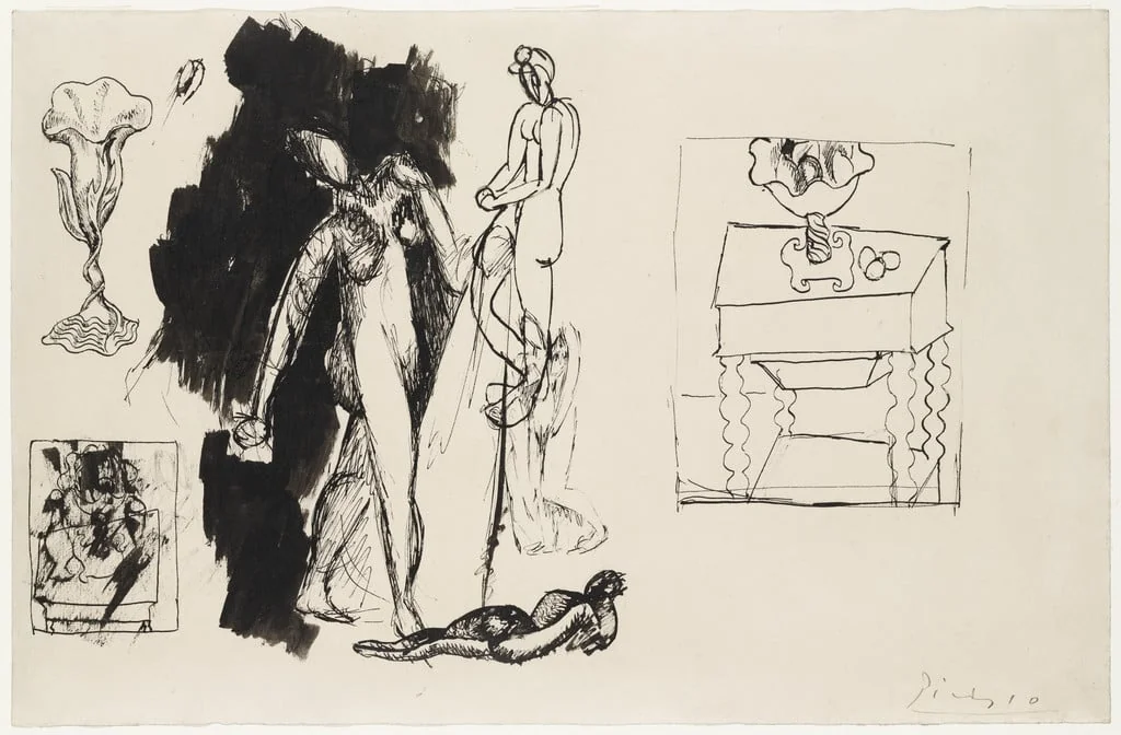 Untitled, by Pablo Picasso, ink, 1908
