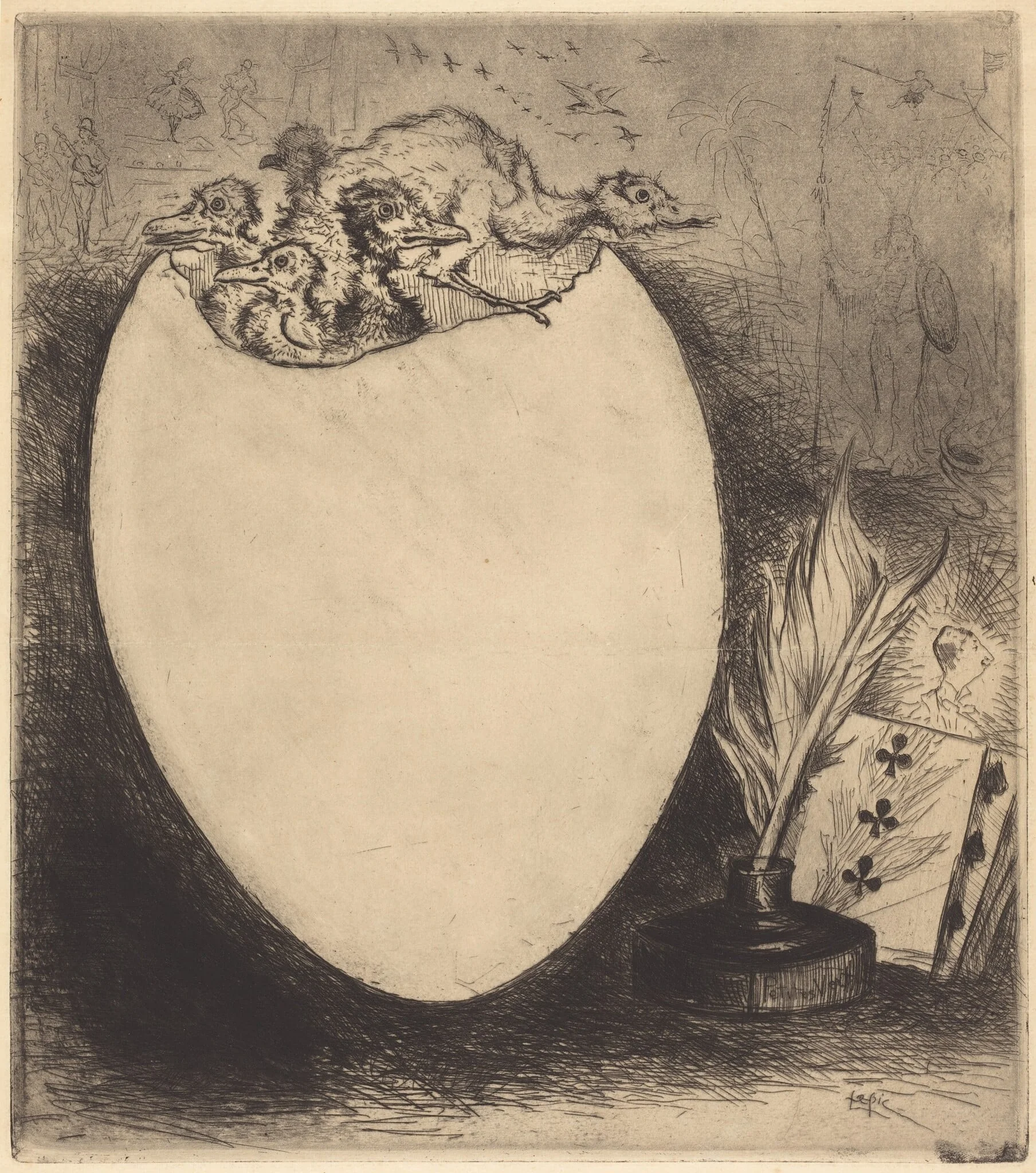 Les Oeufs de Pâques, by Vicomte Ludovic Lepic, ink, 1878