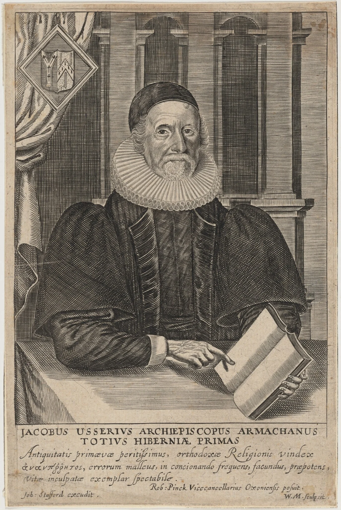 James Ussher, Archbishop of Armagh, by William Marshall, ink, 1623