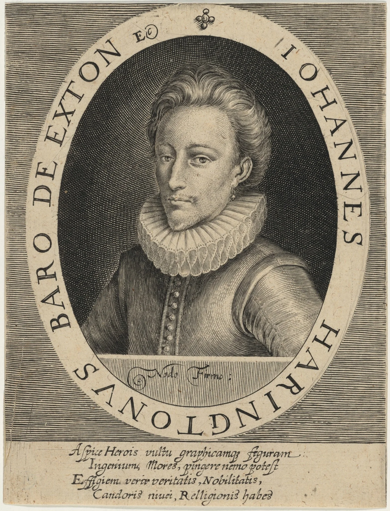 John Harington, Second Baron of Exton, by Magdalena van de Passe, ink, 1620