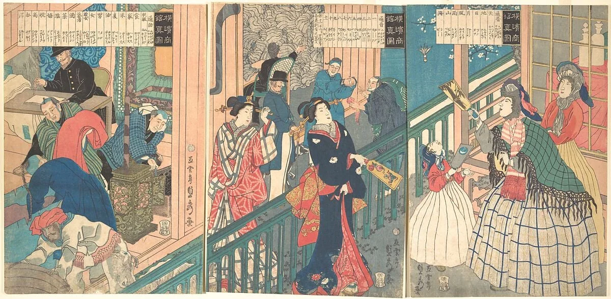 歌川(五雲亭)貞秀画　「横濱商館真圖」|A True View of a Trading House of a Yokohama Merchant, by Utagawa (Gountei) Sadahide, ink, 1861