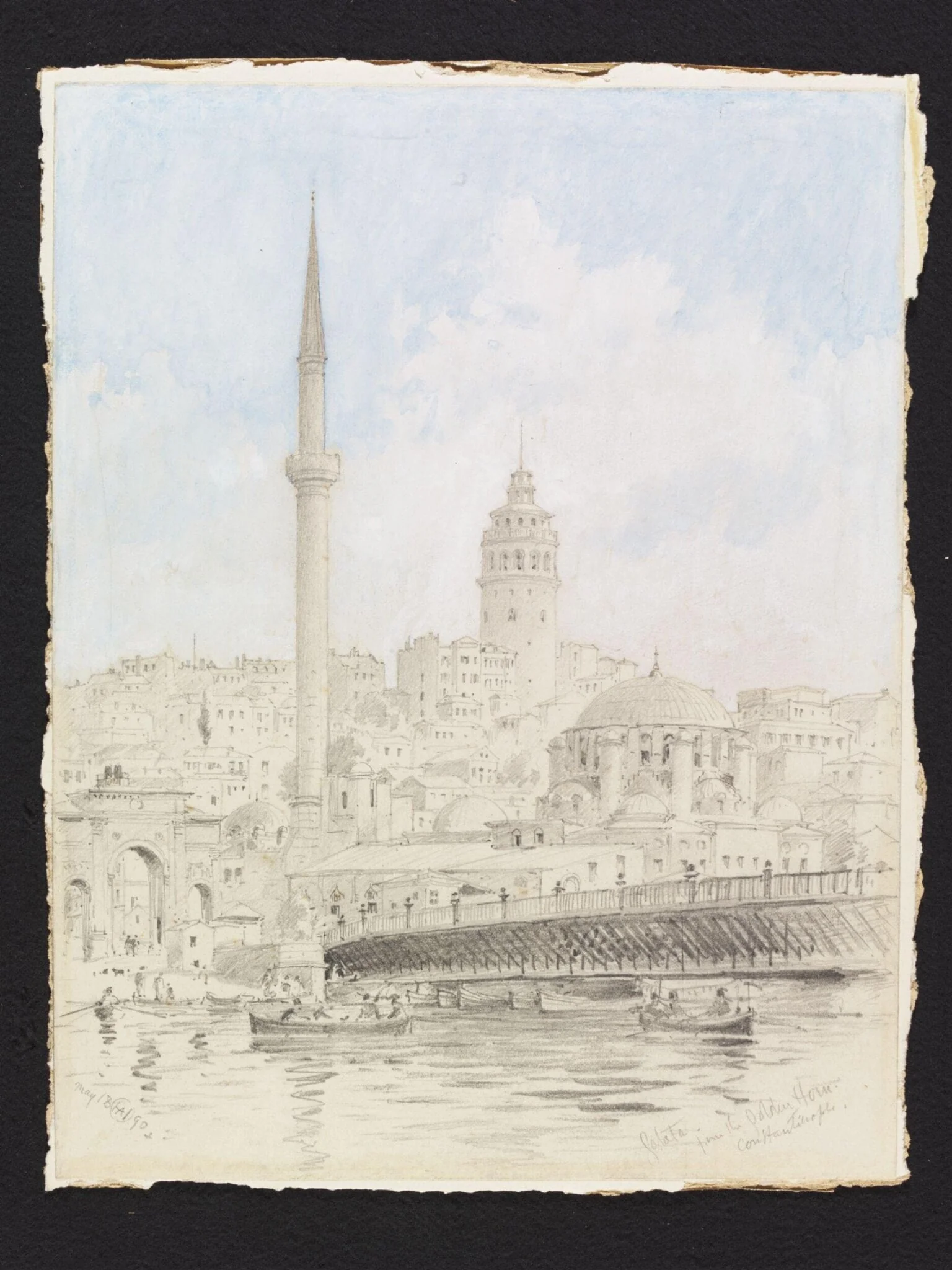 Galata. from The Golden Horn. Constantinople