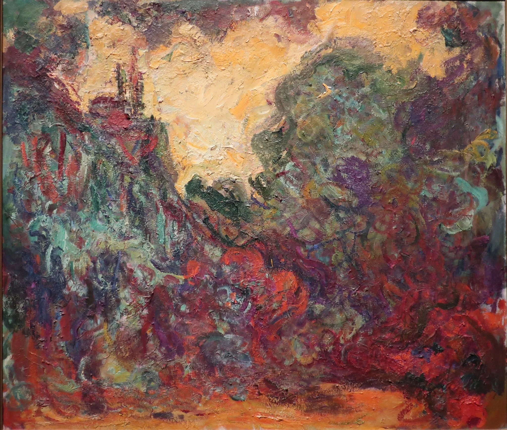 The Artist's House Seen from the Rose Garden, by Claude Monet, oil, 1923