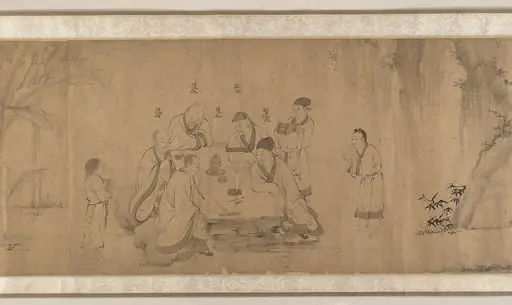 明　佚名　李公麟 偽款　白蓮社圖　卷|White Lotus Society