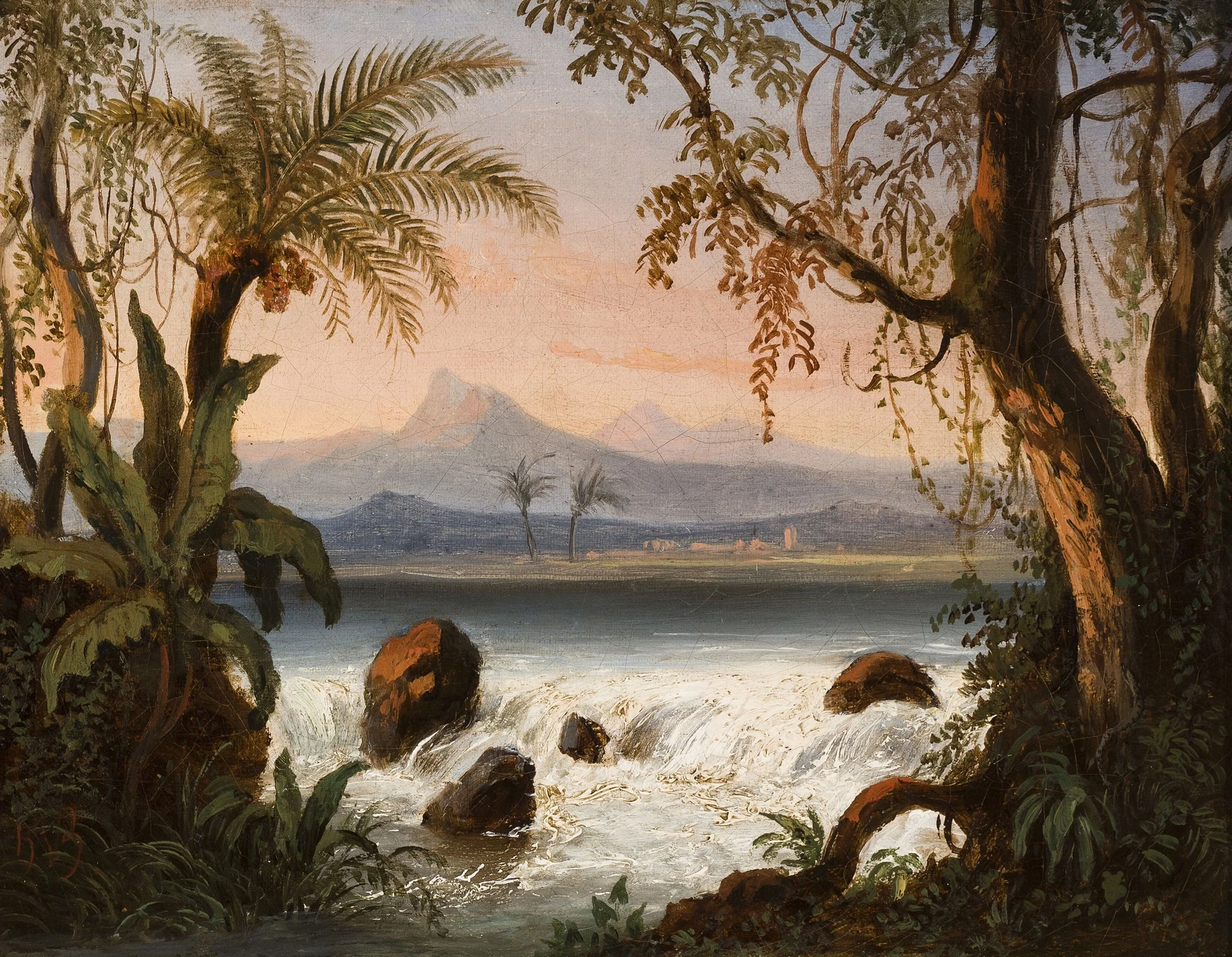 Paisagem (atribuído), by Hippolyte Vanderburch, oil, 1845