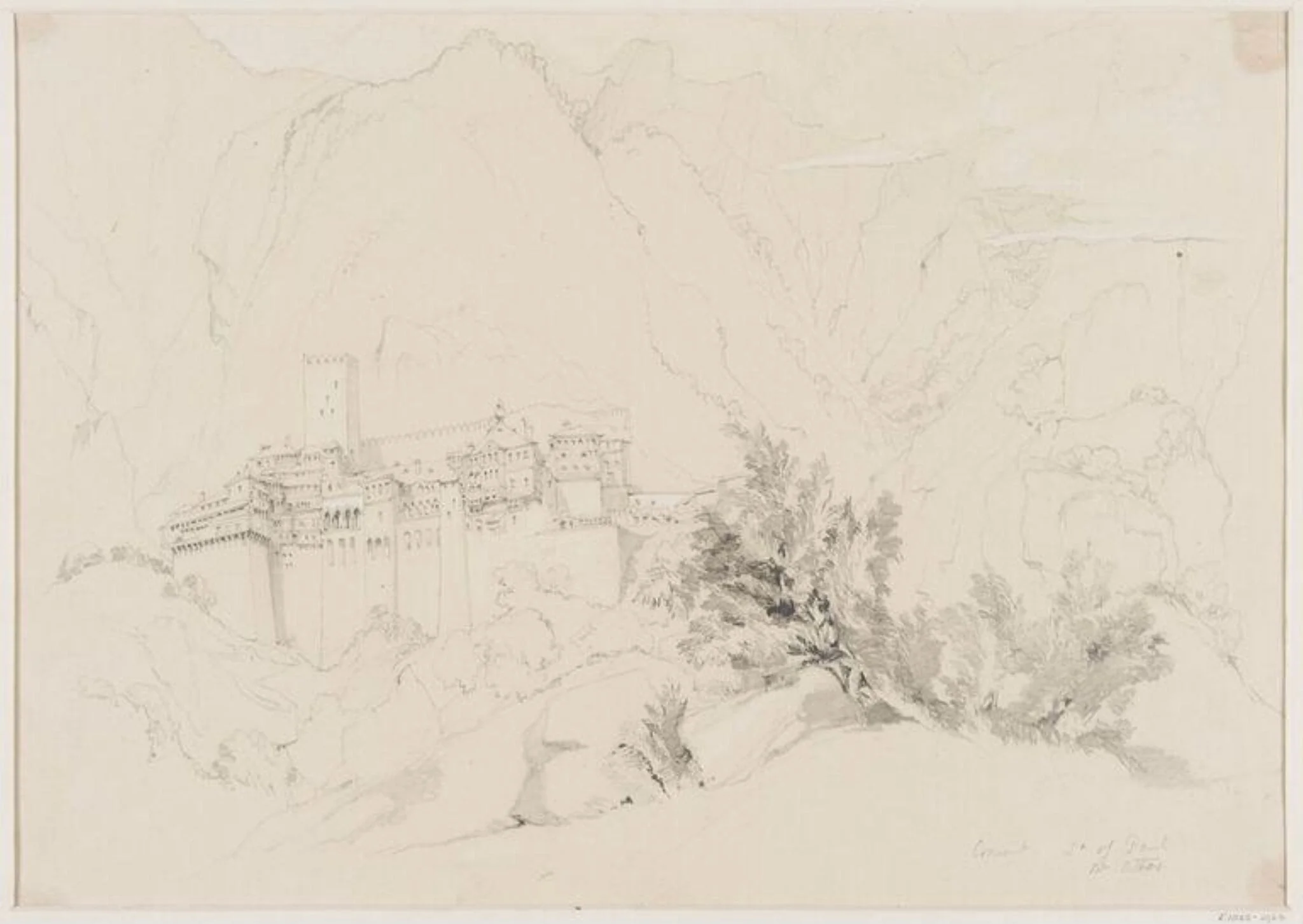 Convent F<sup>t</sup> of Paul, M<sup>t</sup> Athos, by Unknown, 1850