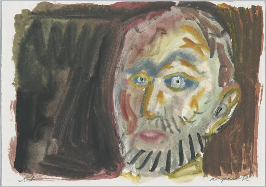 Untitled, by A.R. Penck, watercolor, 1987