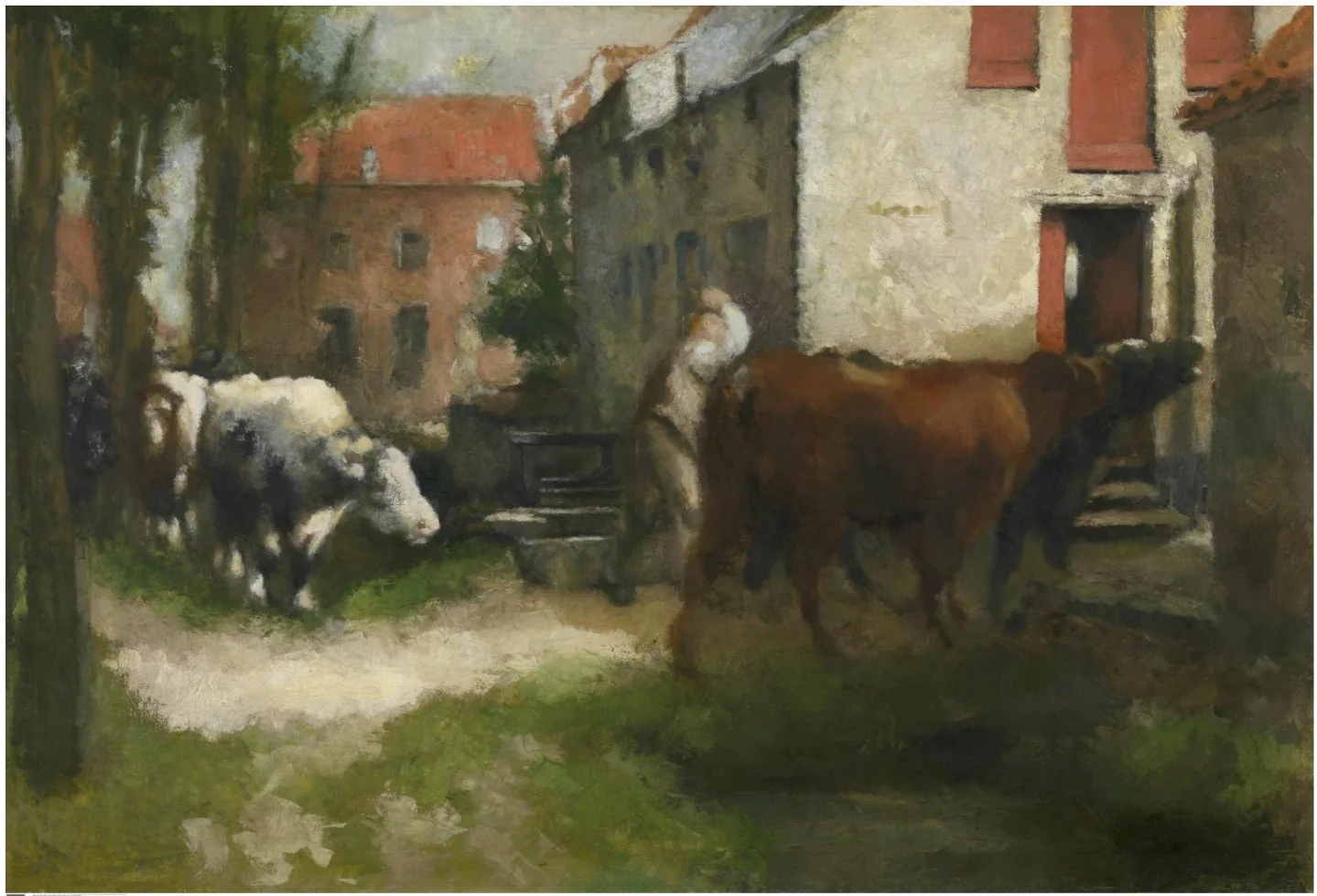 To the stabes, by Jan Stobbaerts, oil, 1902
