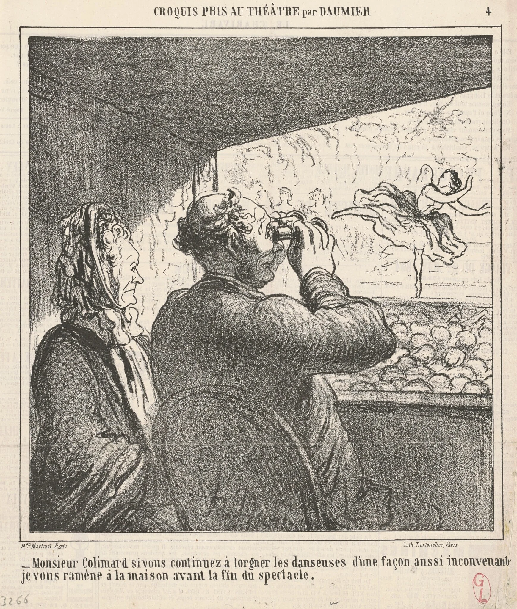 Monsieur Colimard si vous continuez ..., by Honoré Daumier, ink, 1864