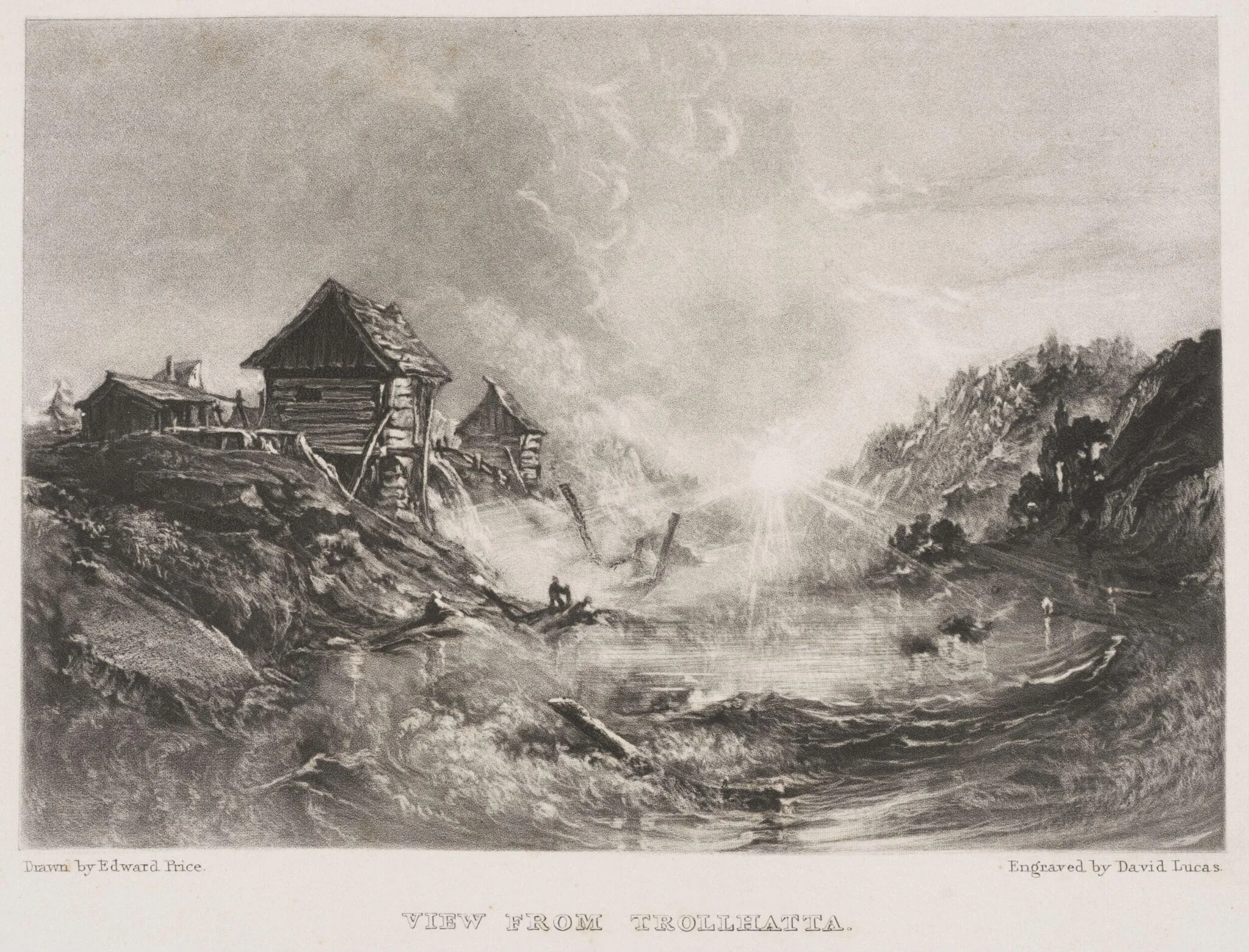 View from Trollhatta, by Edward Price, 1834