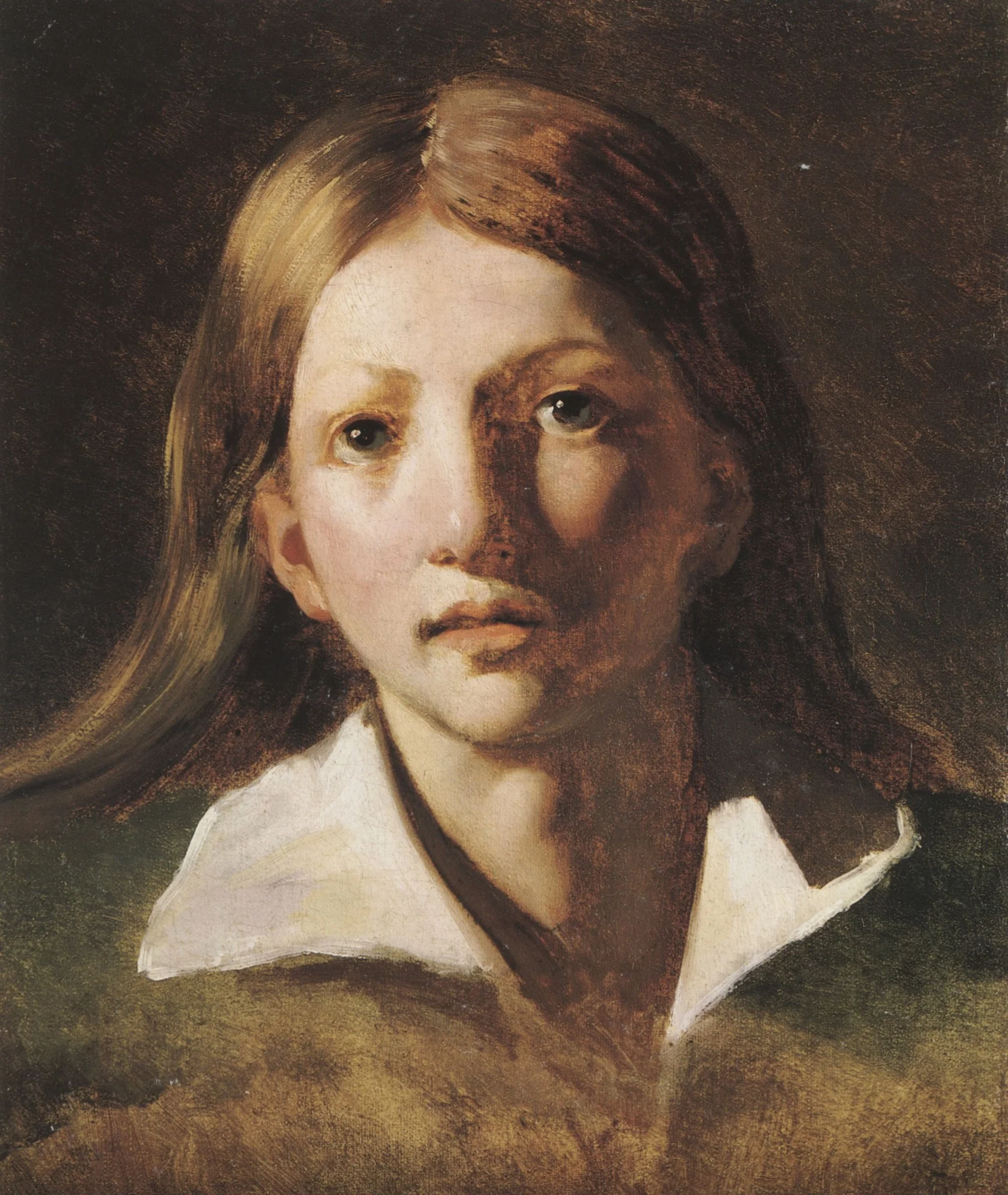 Portrait Study of a Youth, by Théodore Géricault, oil, 1819