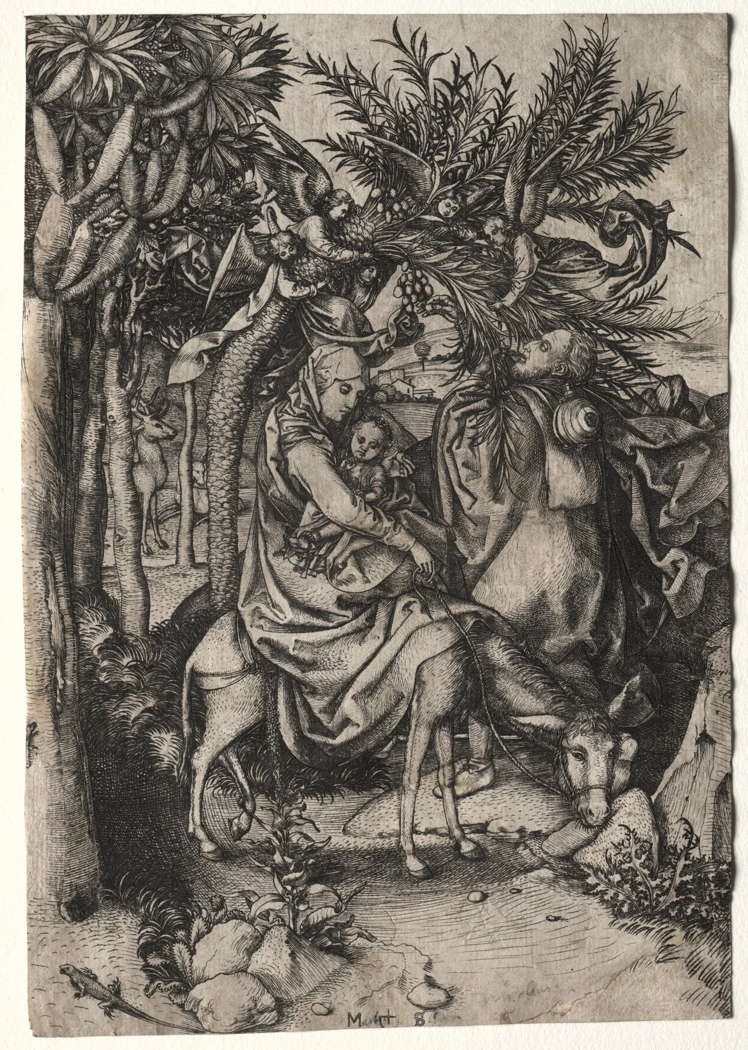 Life of the Virgin: The Flight into Egypt, by Martin Schongauer, 1472