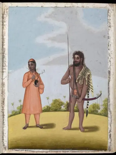 A Hindu ascetic and his wife