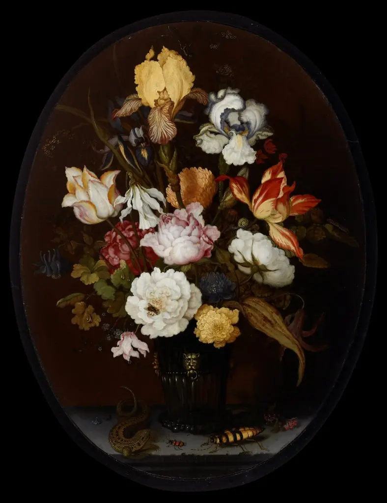 Flower Still Life in a Glass Vase