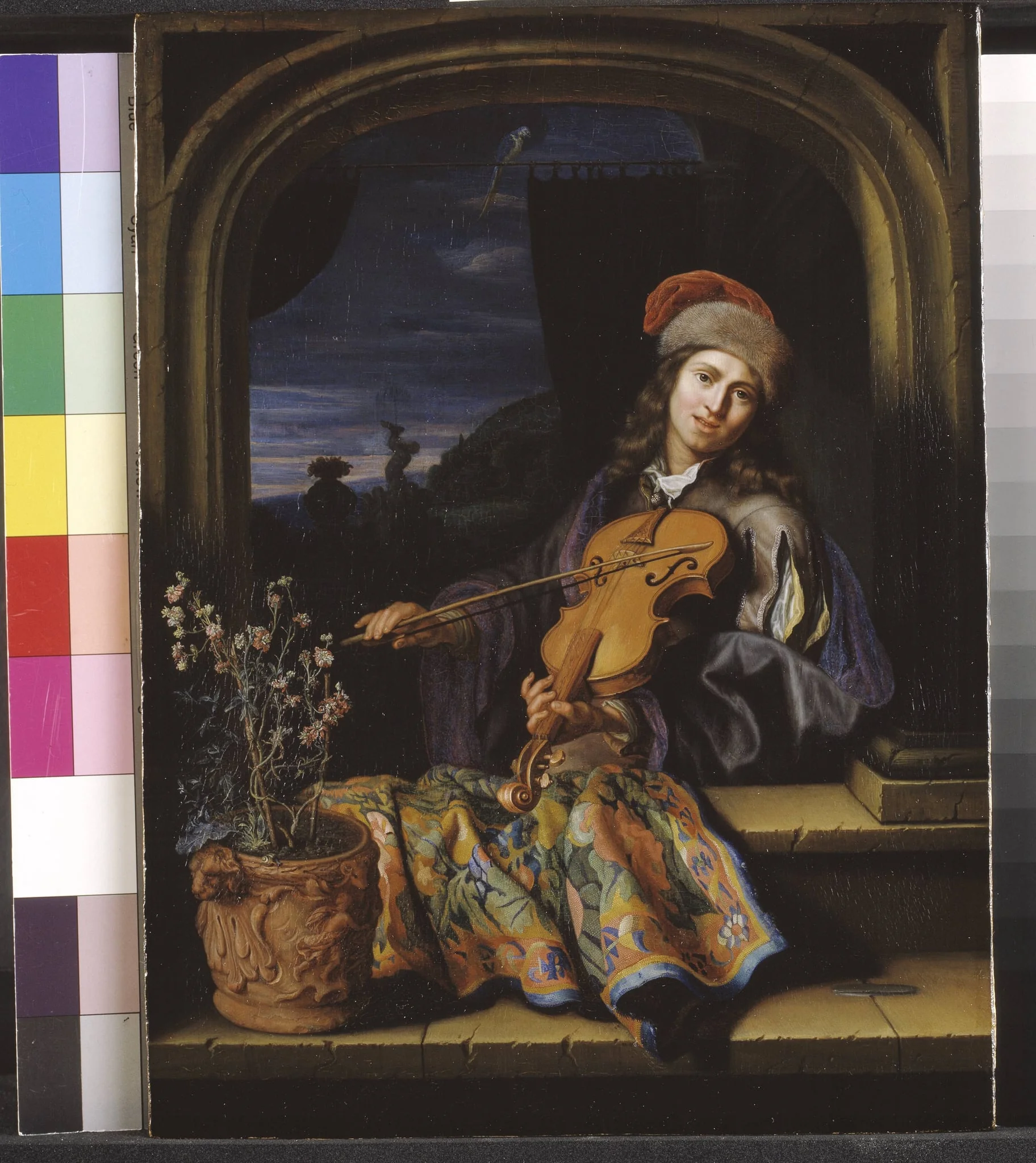 A Violin Player, by Unknown, 1669