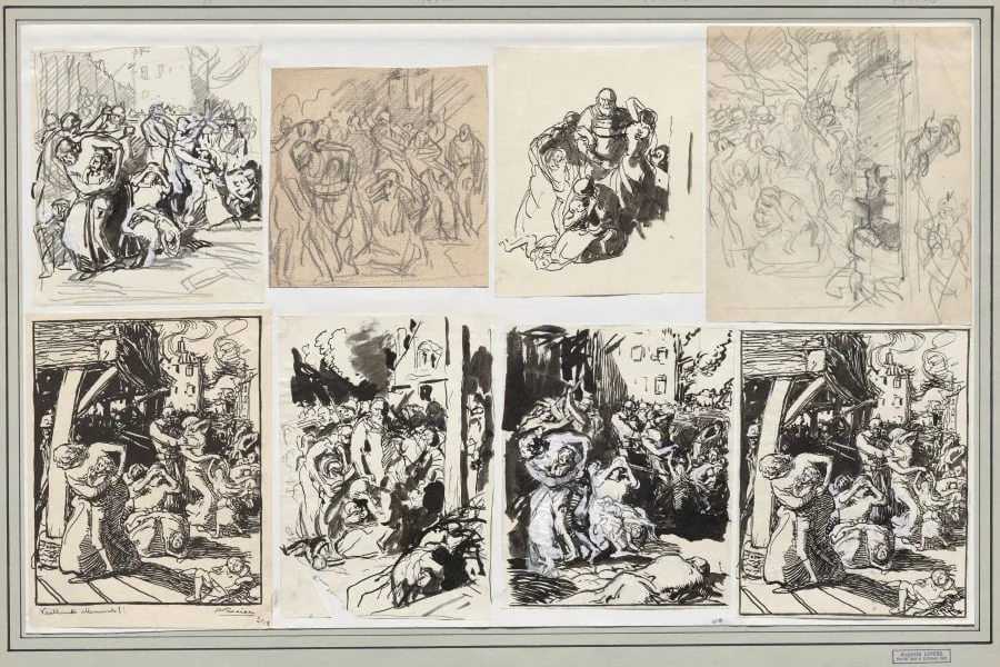 Vaillants Allemands!!, by Auguste Lepère, 1914