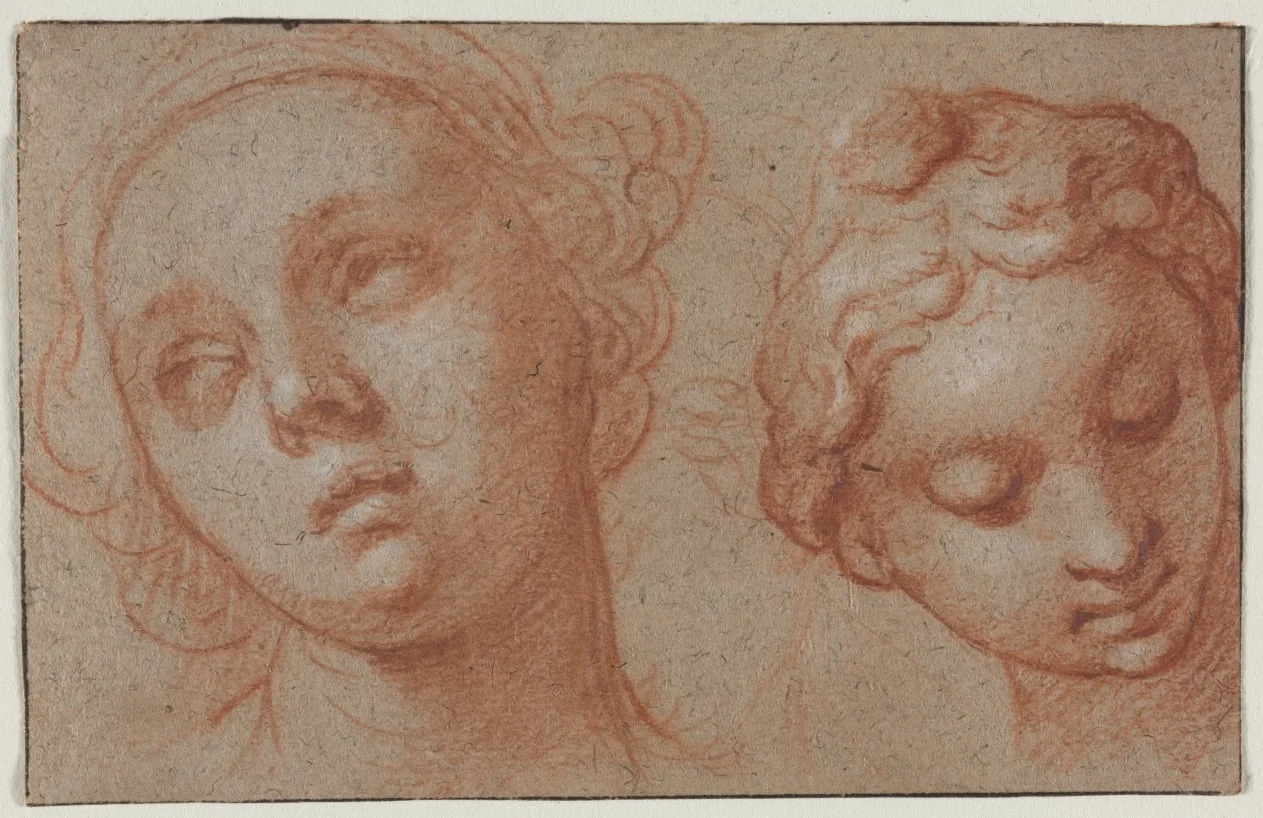 Two Female Heads, by Abraham Bloemaert, 1625