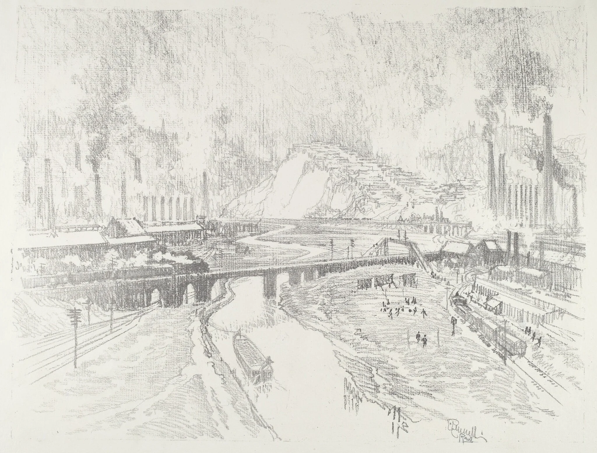 Munition Town, by Joseph Pennell, ink, 1916