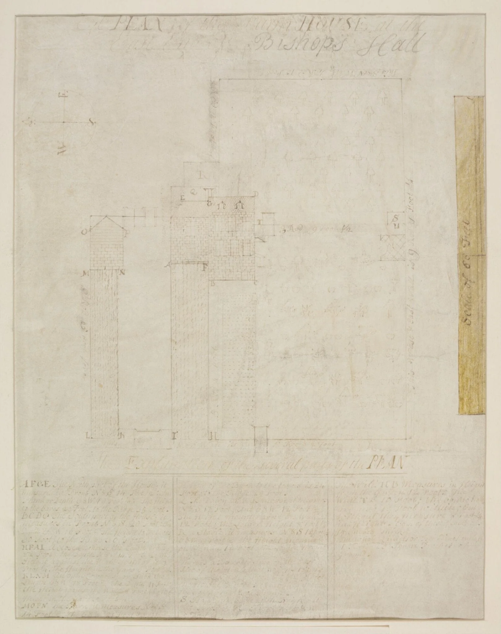 Plan of the Farm House at the East End of Bishop's Hall, by Unknown, 1740