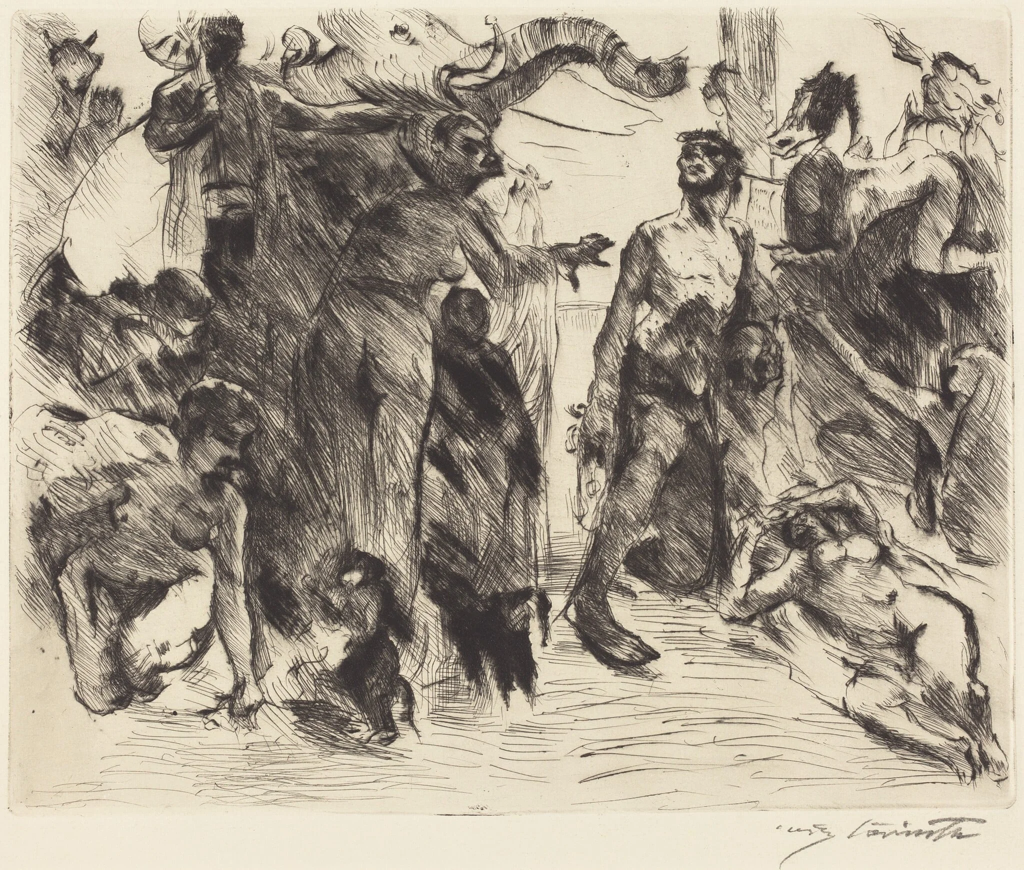 Die Versuchung des heiligen Antonius (The Temptation of Saint Anthony), by Lovis Corinth, ink, 1919