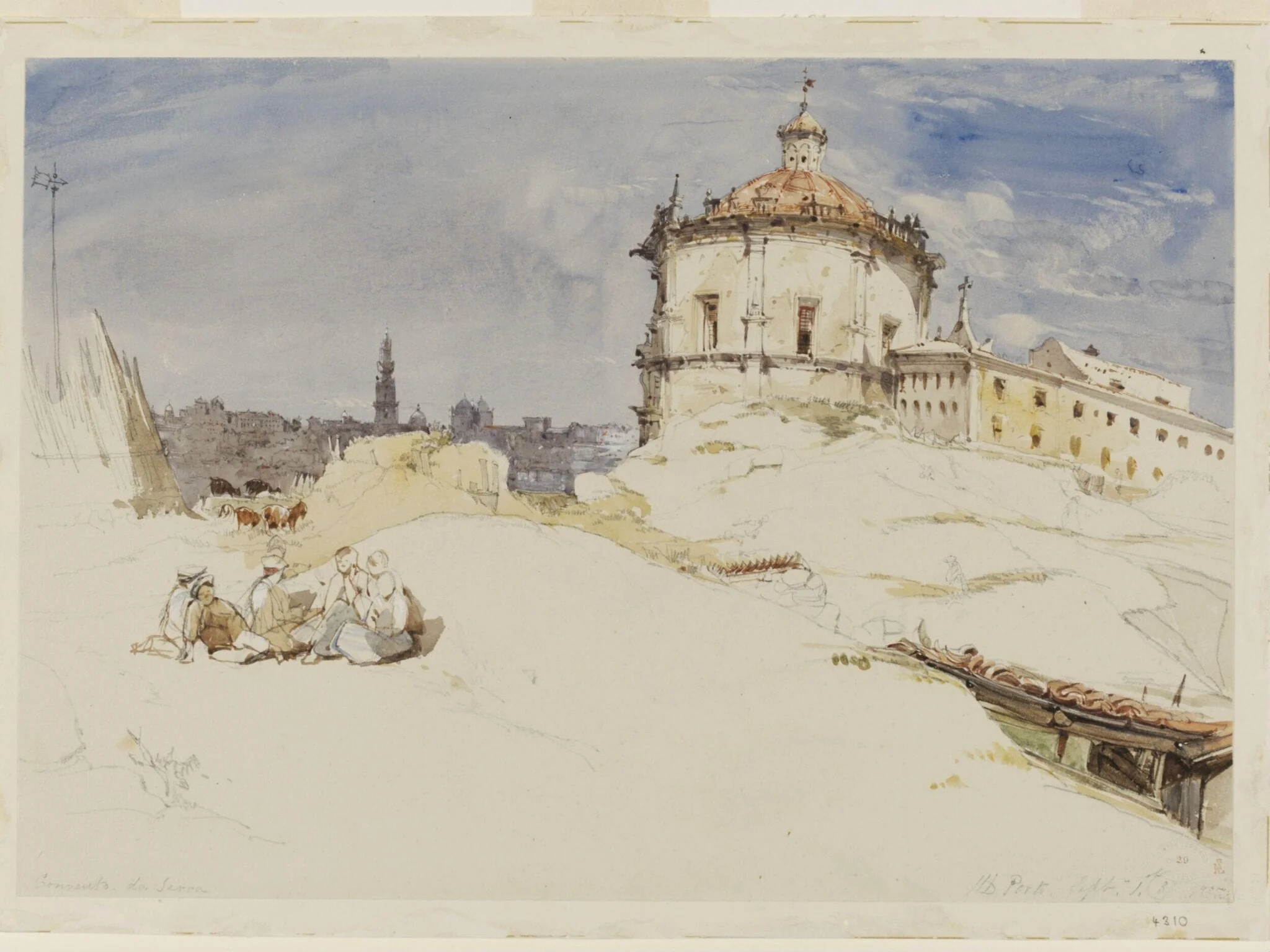 Convento da Serra, by James Holland, watercolor, 1837