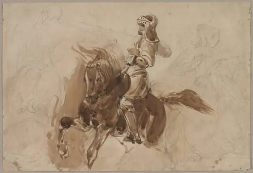 Armored Figure on Horseback (recto)