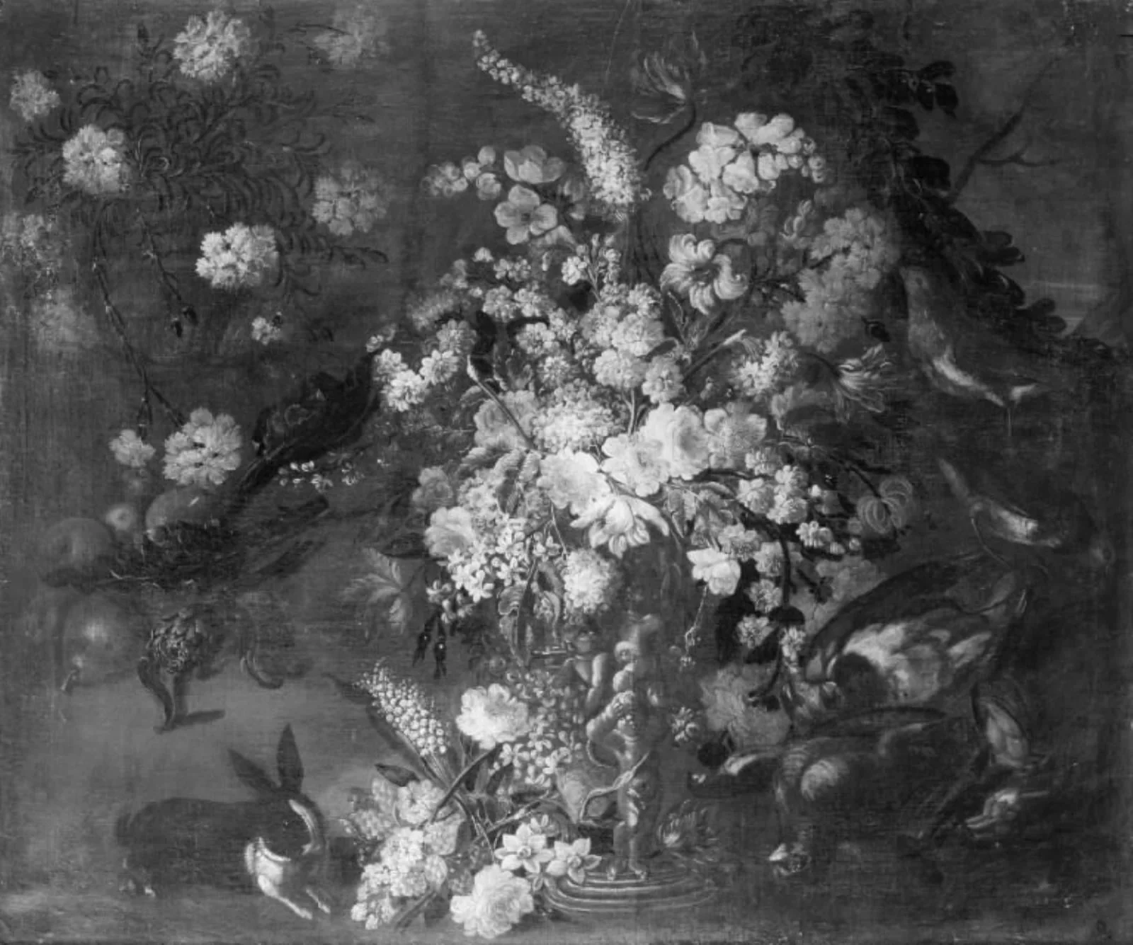 Et ældre blomstermaleri, by Unknown, 1851