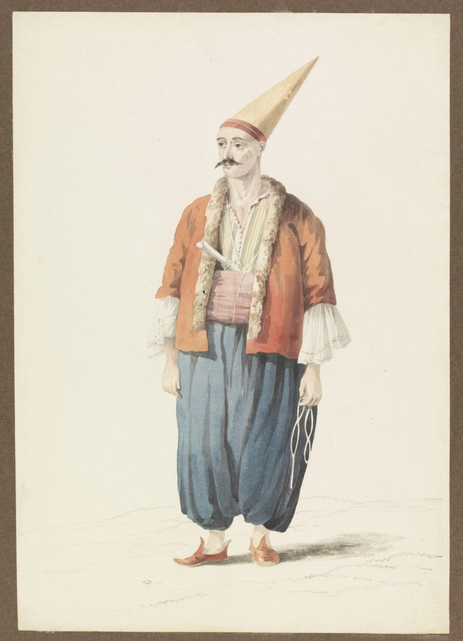 A Servant of the Sultan[?], by William Page, watercolor, 1820