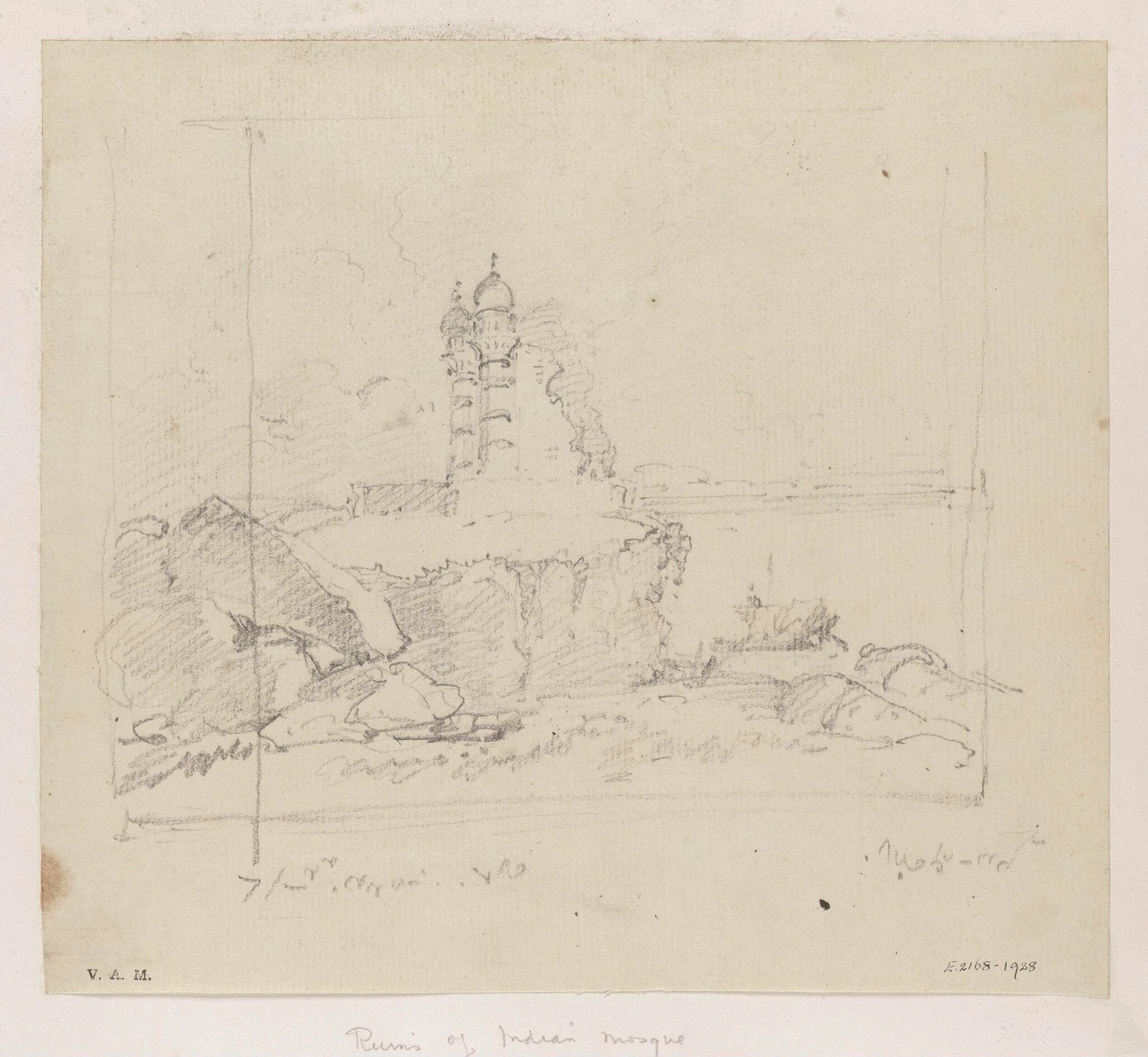 The ruins of a mosque or tomb in India, by George Chinnery, 16