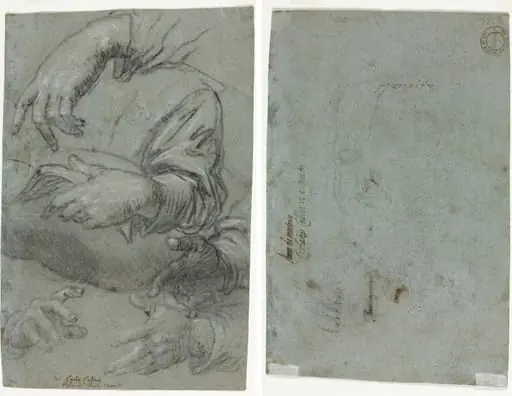 Studies of Hands (recto); Sketch of a Child's Head (verso)