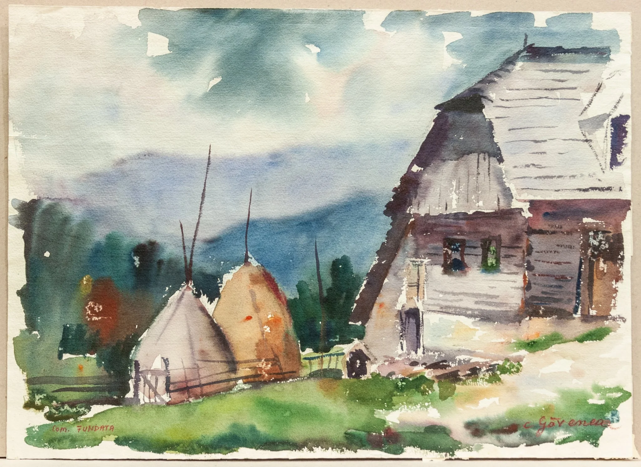 Peisaj la Fundata, by Constantin Găvenea, unspecified, 1950