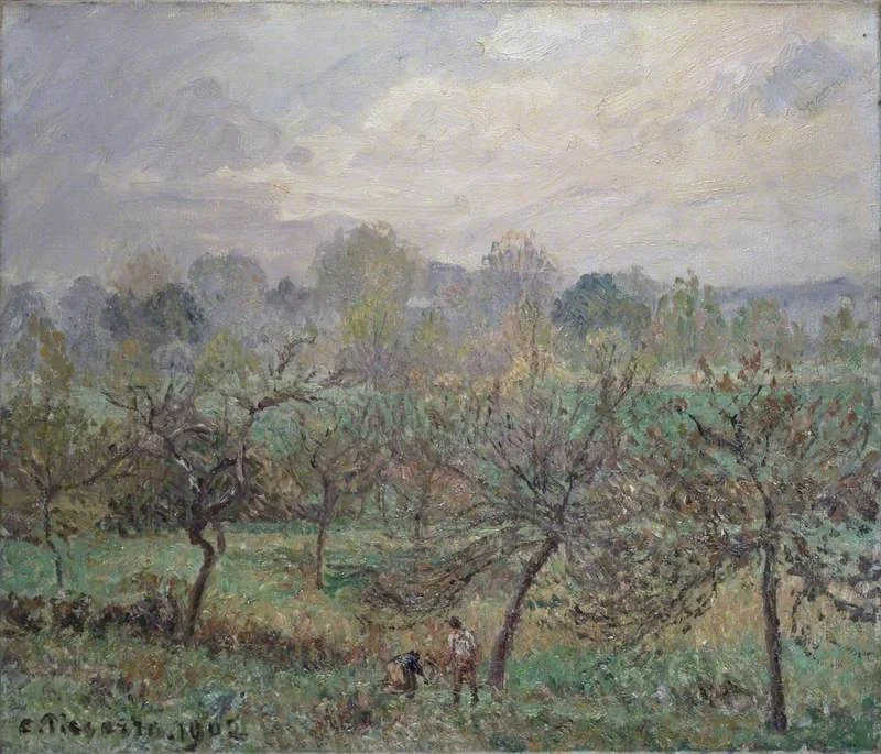 Autumn, Morning Mist, Éragny-sur-Epte, by Camille Pissarro, oil, 1902