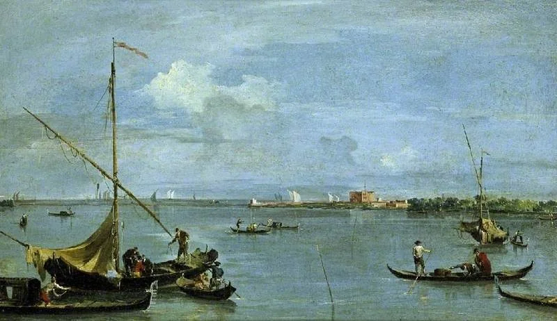 Forte S. Andrea Del Lido, Venice, by Francesco Guardi, oil, 1765
