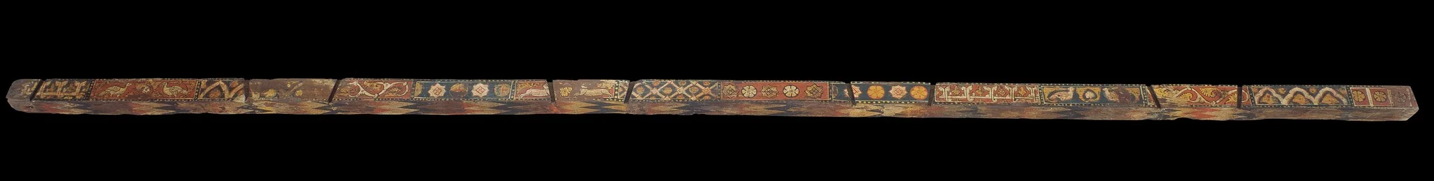 Rafter with geometrical, plant, animal and heraldic motifs