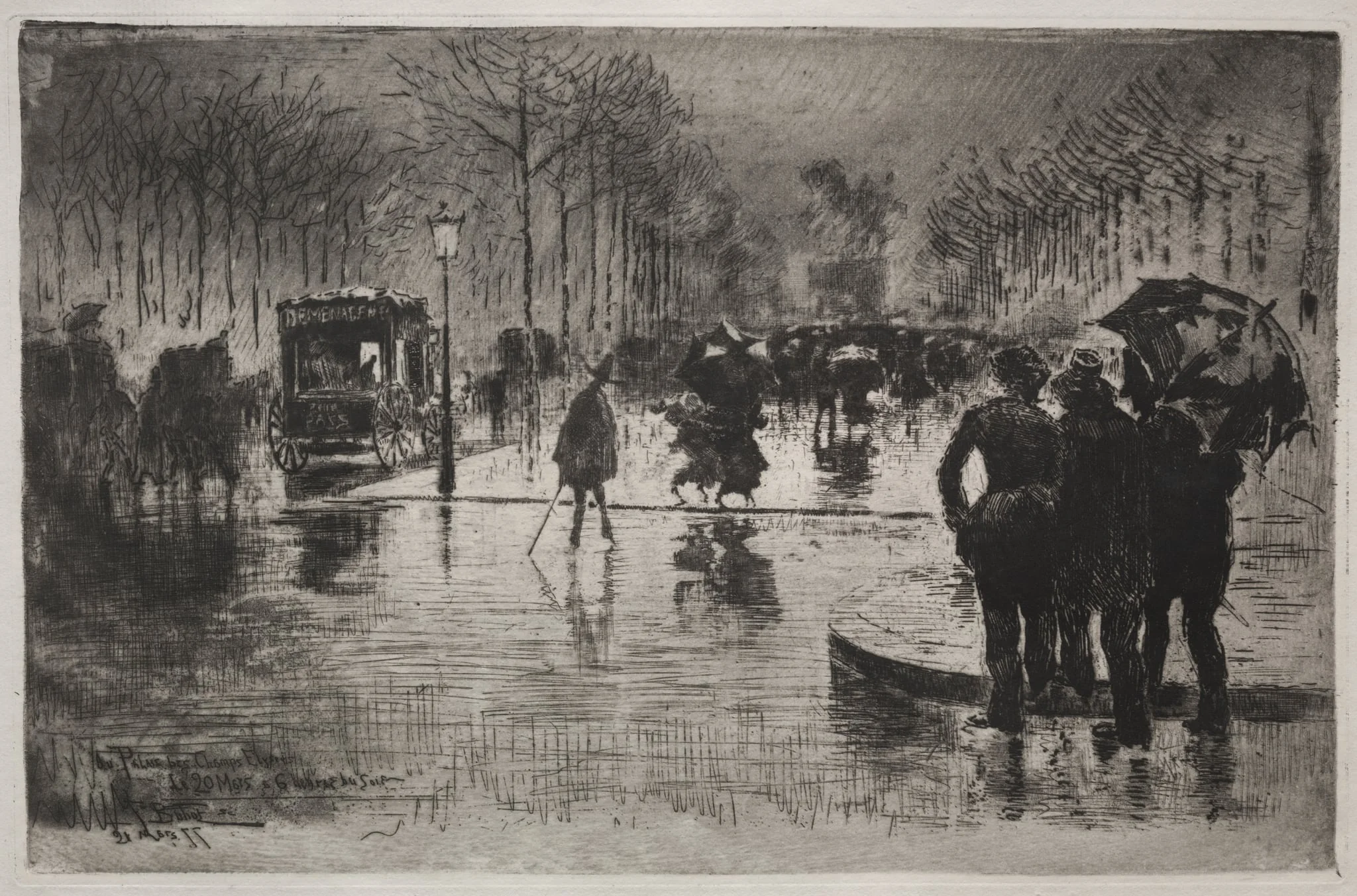 Artists Returning from the Salon, by Félix-Hilaire Buhot, 1877