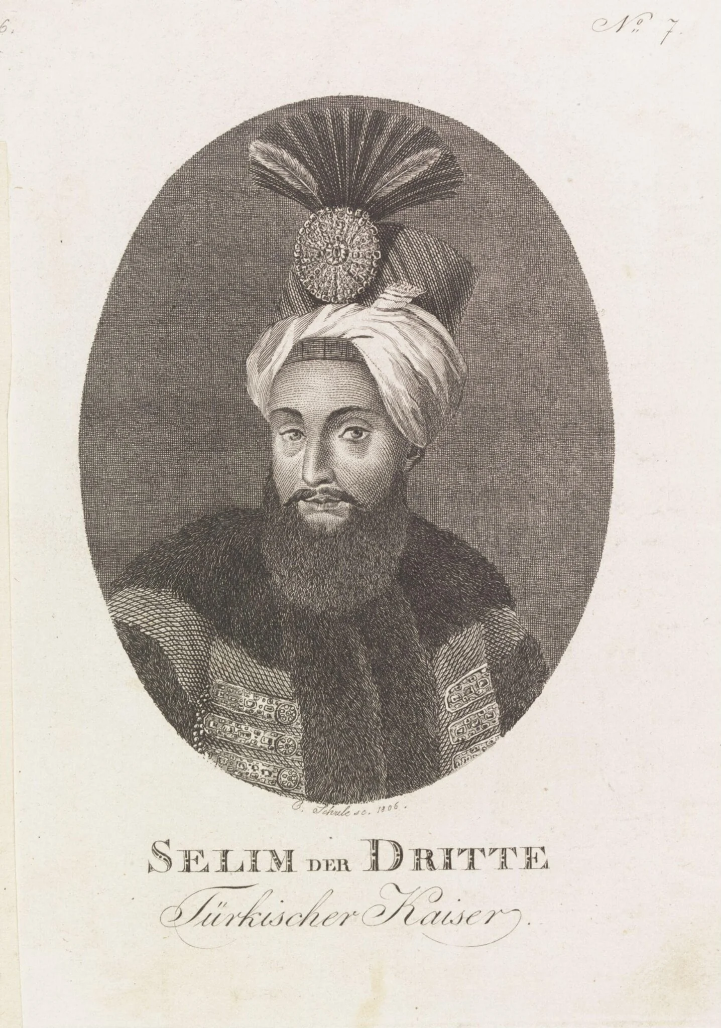 Turkish sultans, sultanas and other historical figures, by Georg Christian Schule, 1806