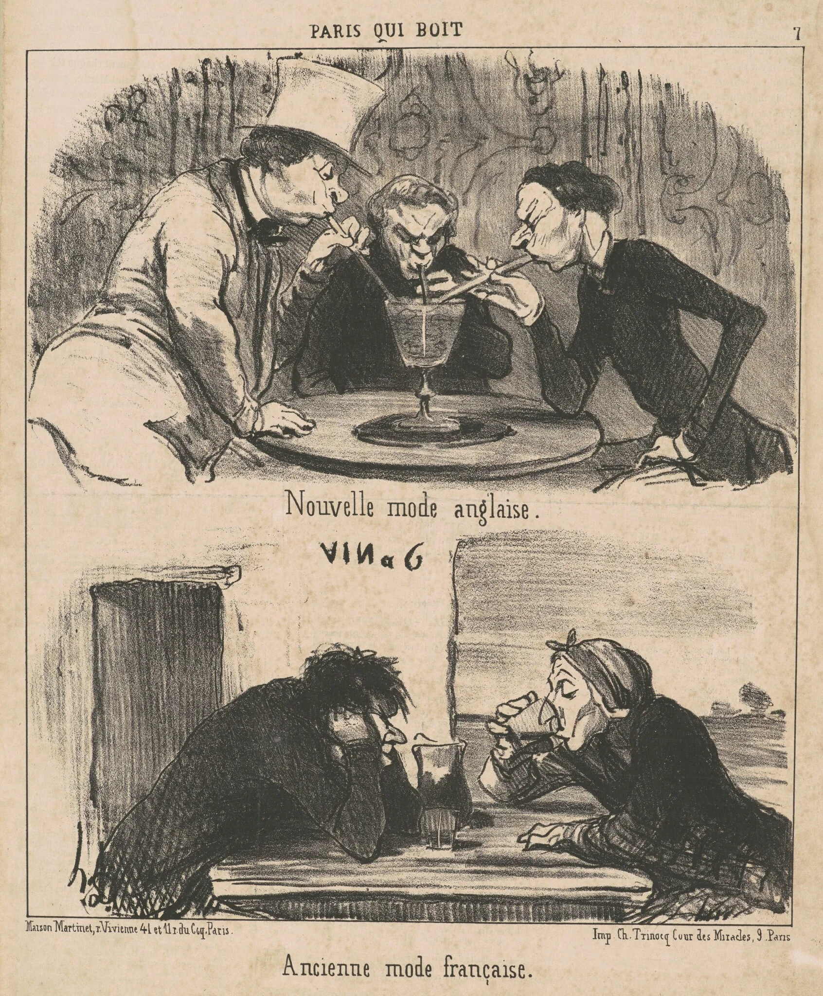 Nouvelle mode anglaise, by Honoré Daumier, ink, 1852