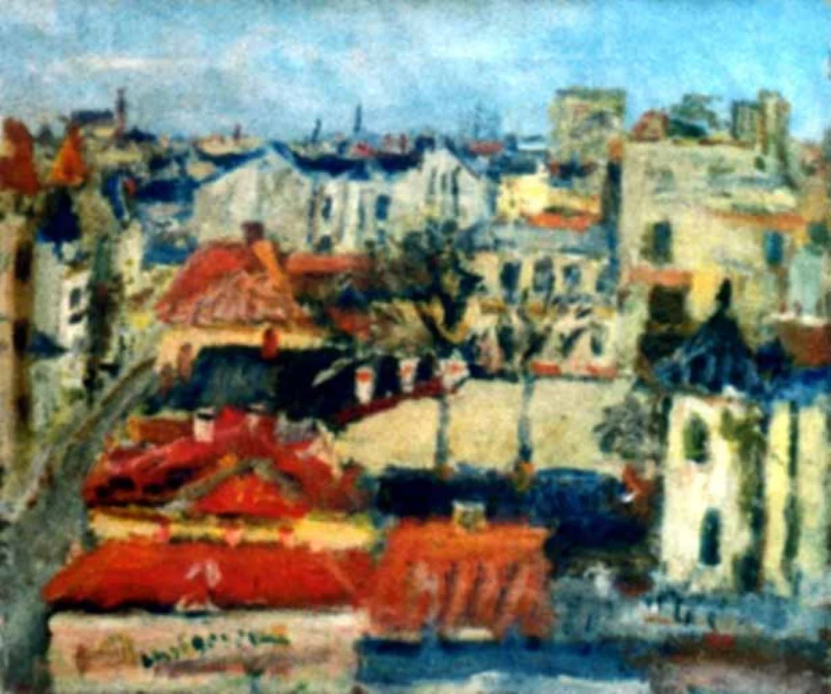 Peisaj cu case (Acoperișuri), by Lucian Grigorescu, unspecified, 1942