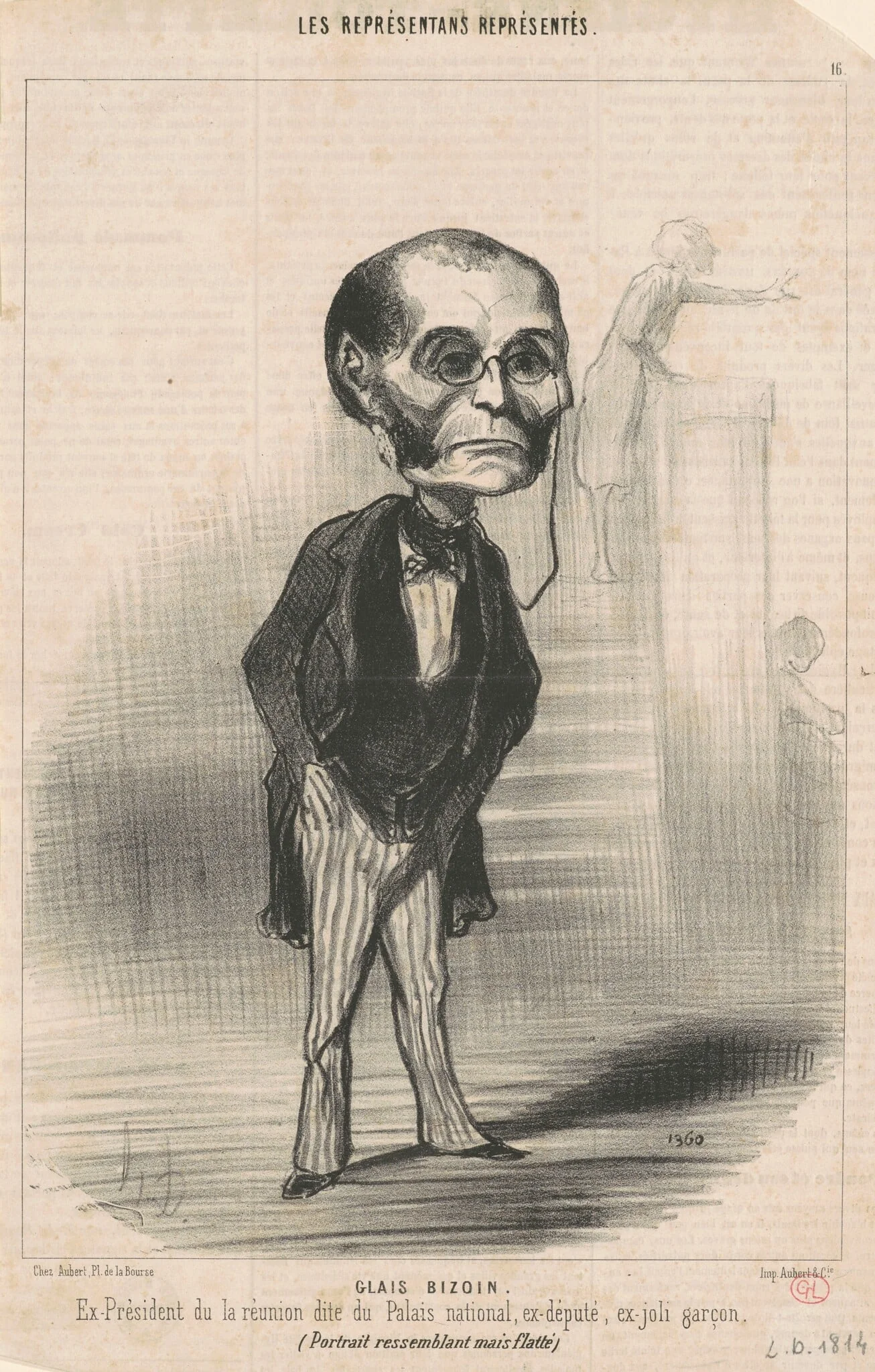 A.O. Glais-Bizoin, by Honoré Daumier, ink, 1849