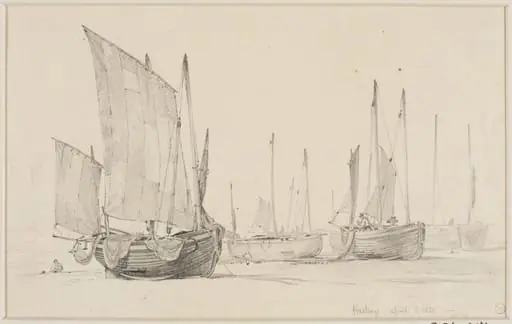 Boats on the beach at Hastings