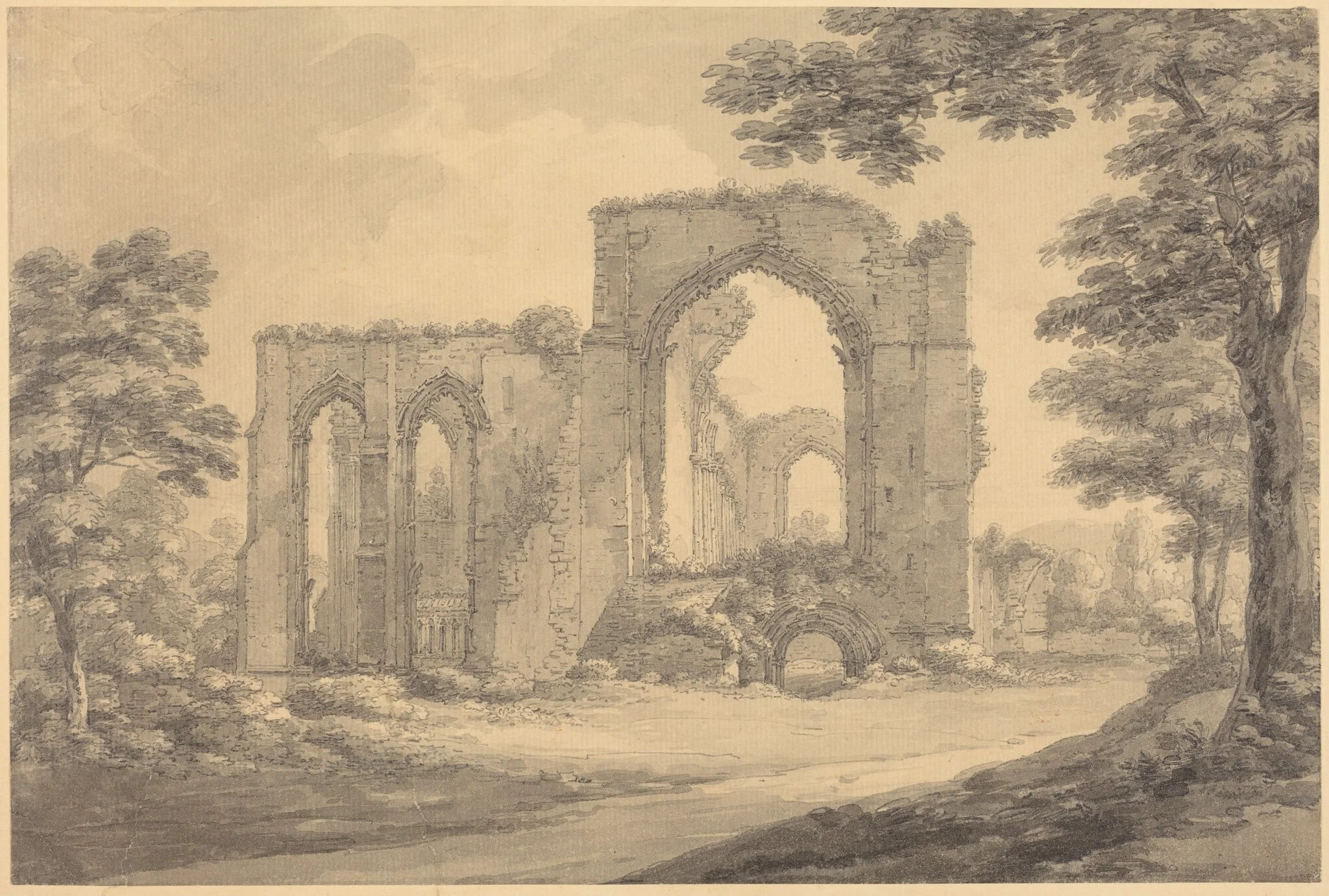 Furness Abbey, by Thomas Hearne, graphite, 1777