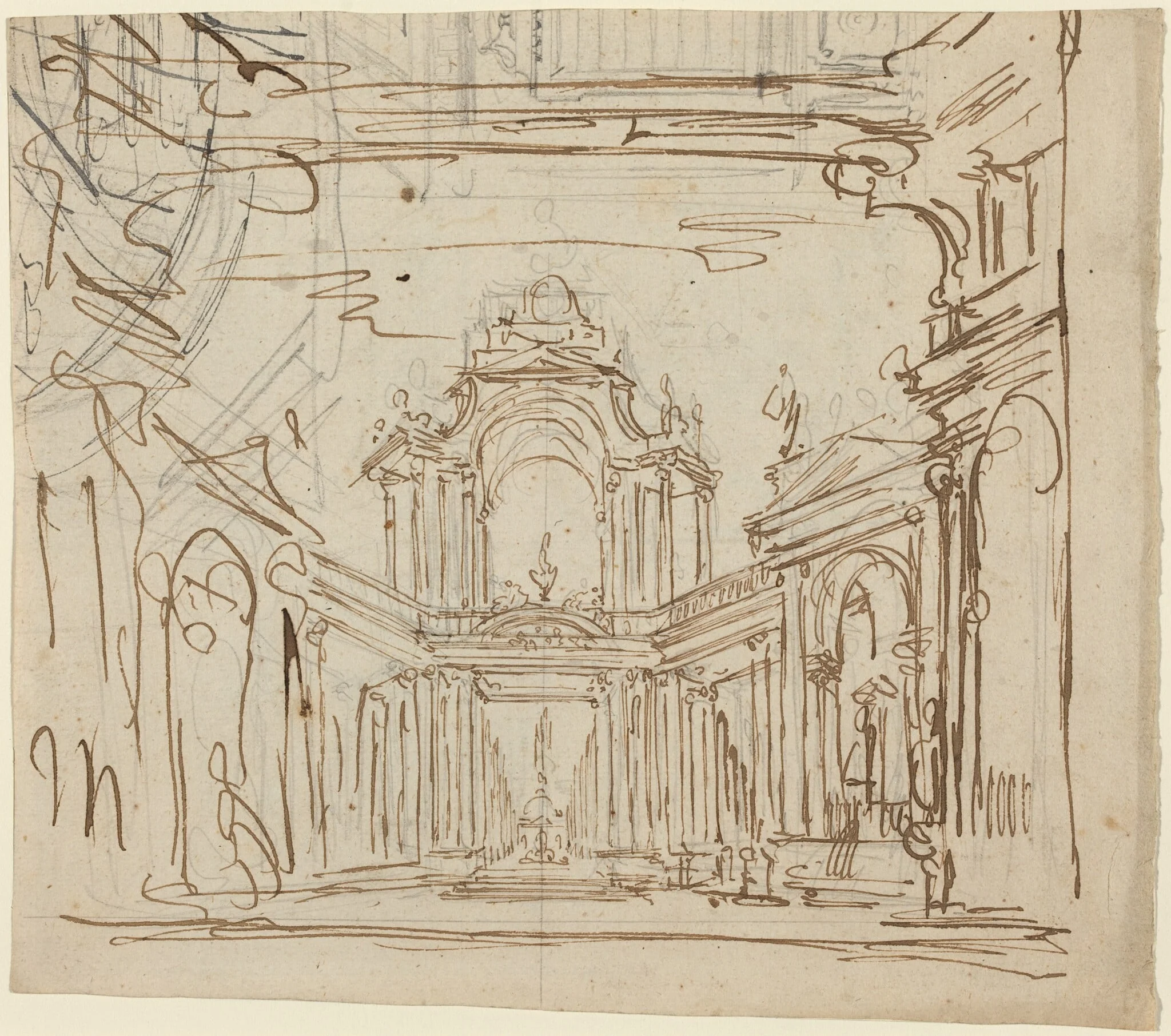 Stage Design, by Italian 18th Century, ink, 1750
