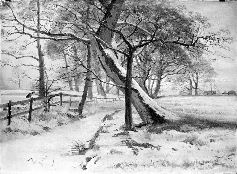 Winter Landscape with a Frozen Stream