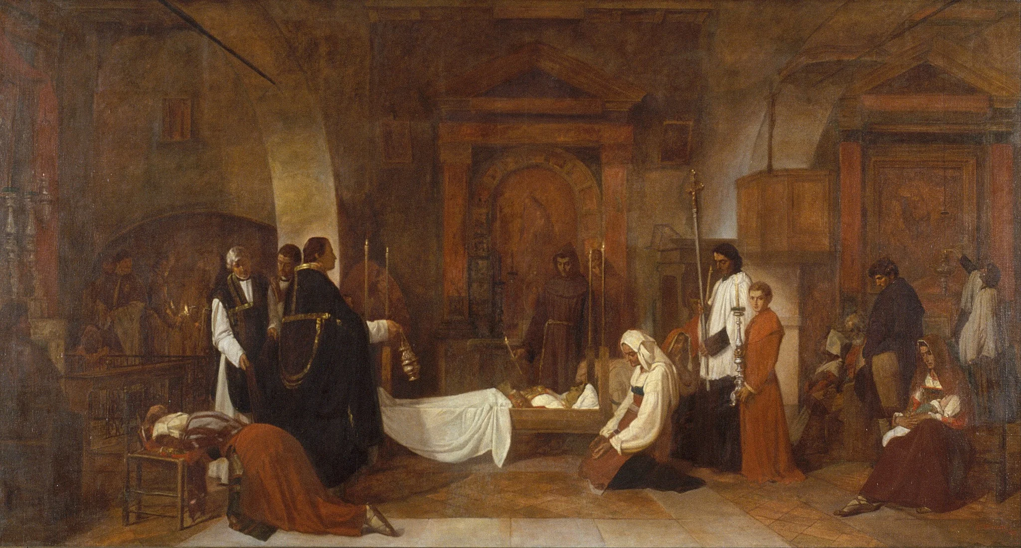 Church of Cervara (Papal States), by Benet Mercadé, oil, 1864