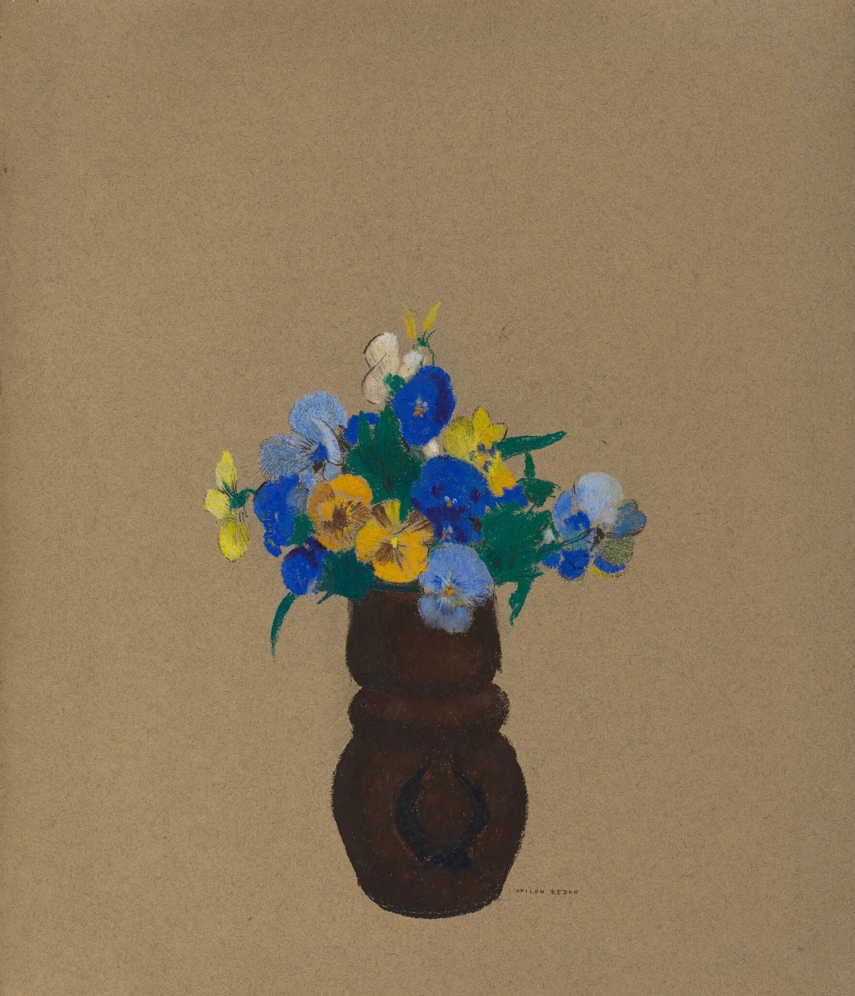 Pansies, by Odilon Redon, pastel, 1905