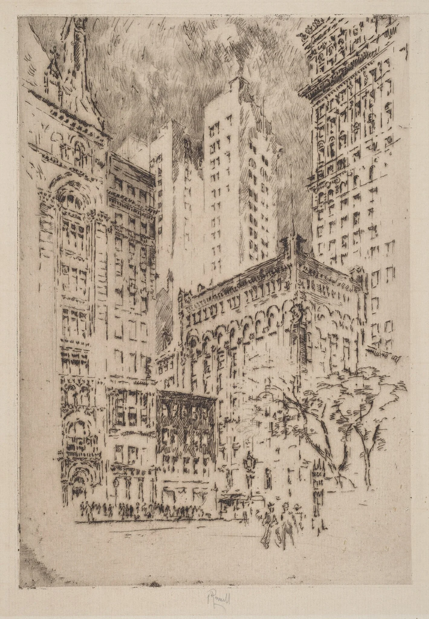 Four-Story House, by Joseph Pennell, ink, 1904