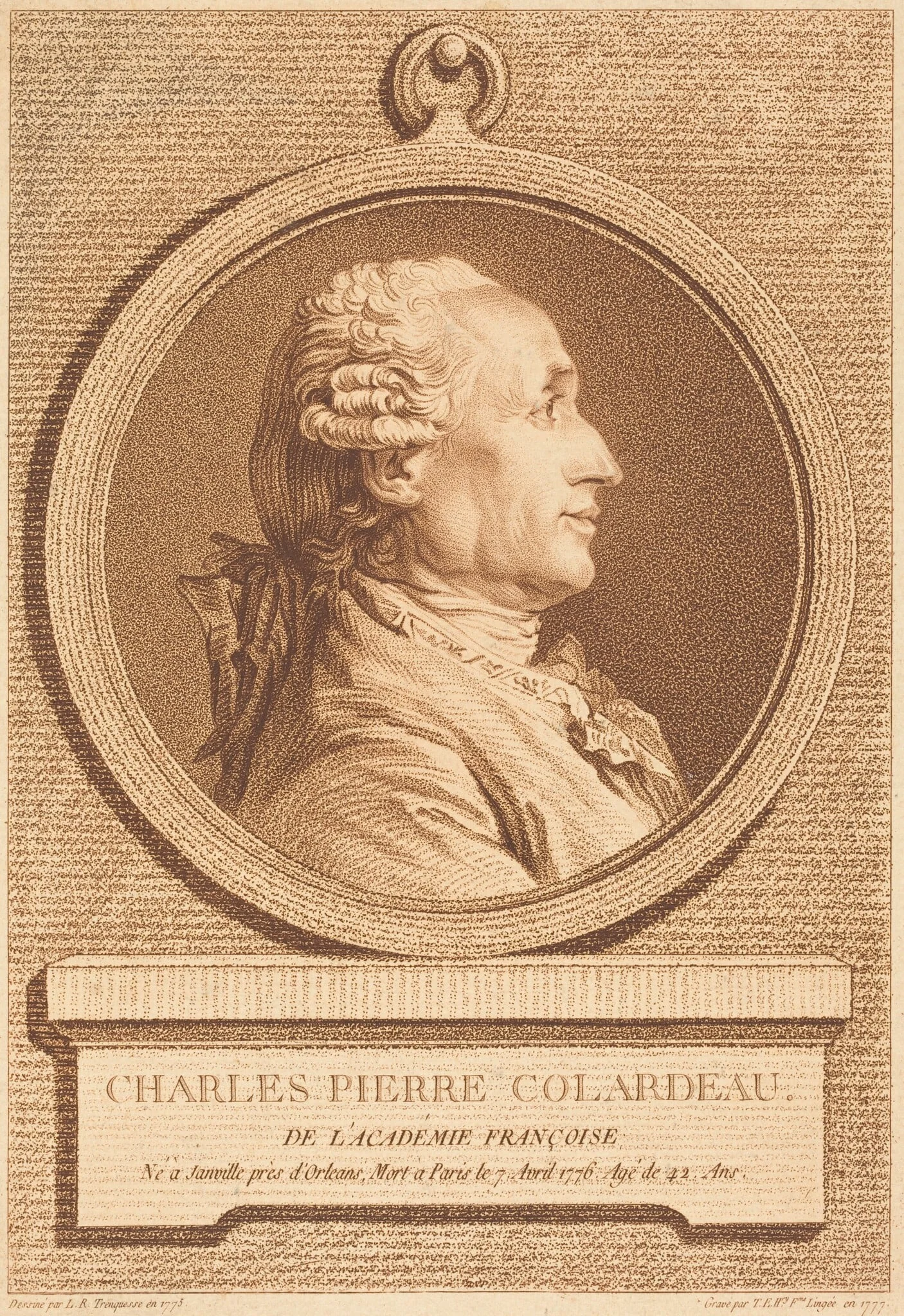 Charles Pierre Colardeau, by Thérèse-Éléonore Lingée, chalk, 1777